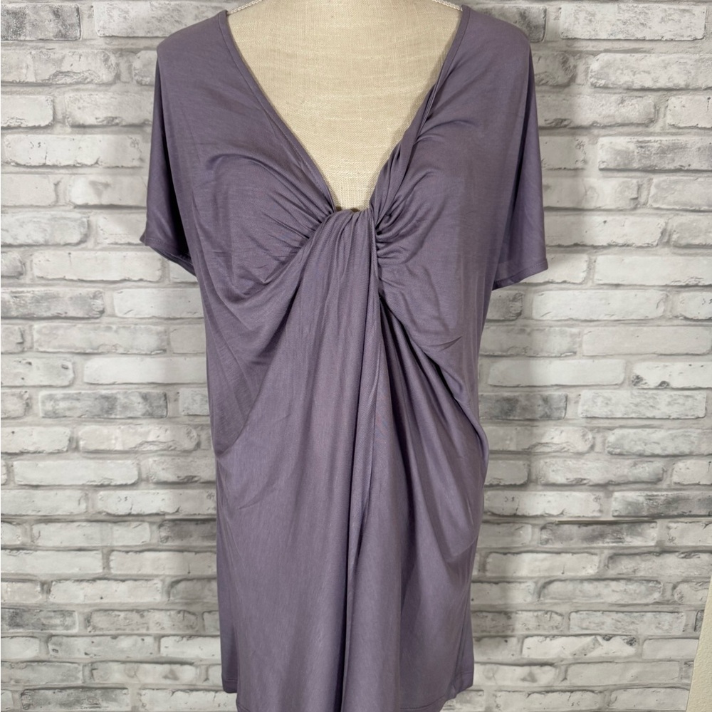 Mark Elegant Purple Draped Top Blouse - Picture 2 of 9